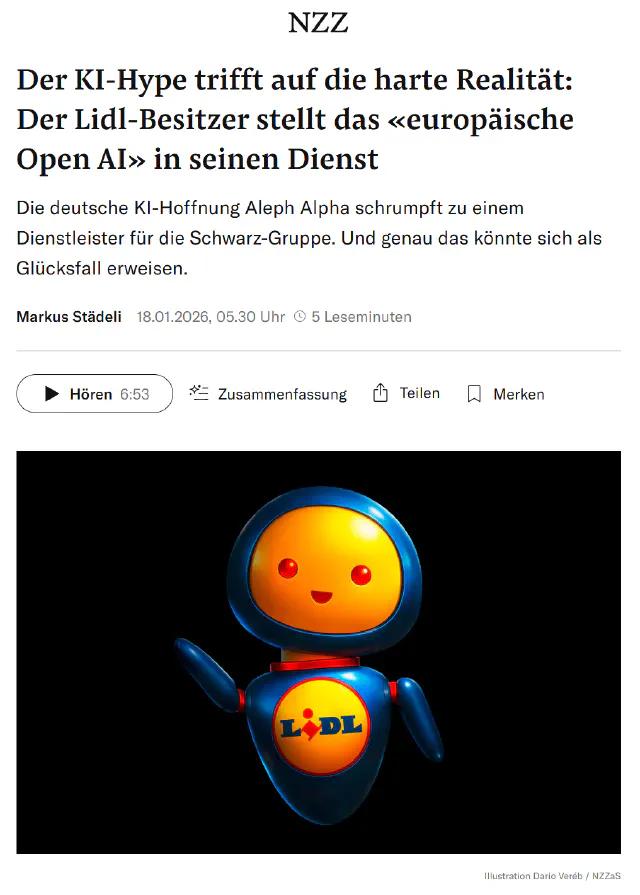 NZZ: Aleph Alpha and the European Cloud Opportunity