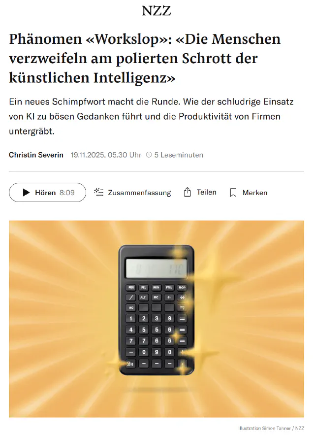 NZZ: Workslop, When AI Destroys Productivity